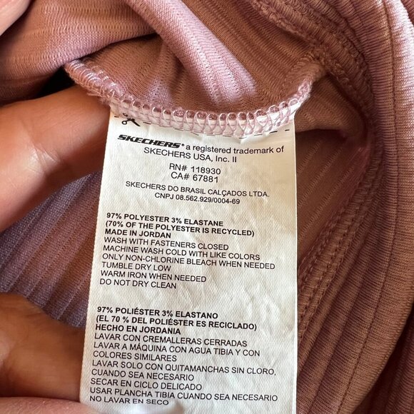 Women's Dusty Rose Skechers GoWalk Ribbed Hoodless Zip-up Jacket, Size Medium - Picture 7 of 9